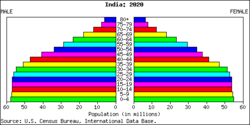 India Population Pyramid - 2020